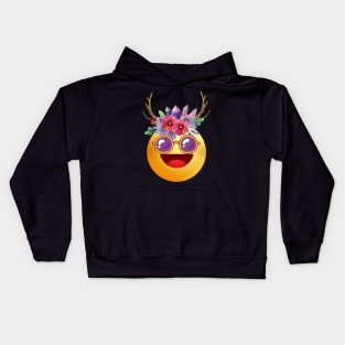 Hippie Tie Dye Emoji Kids Hoodie